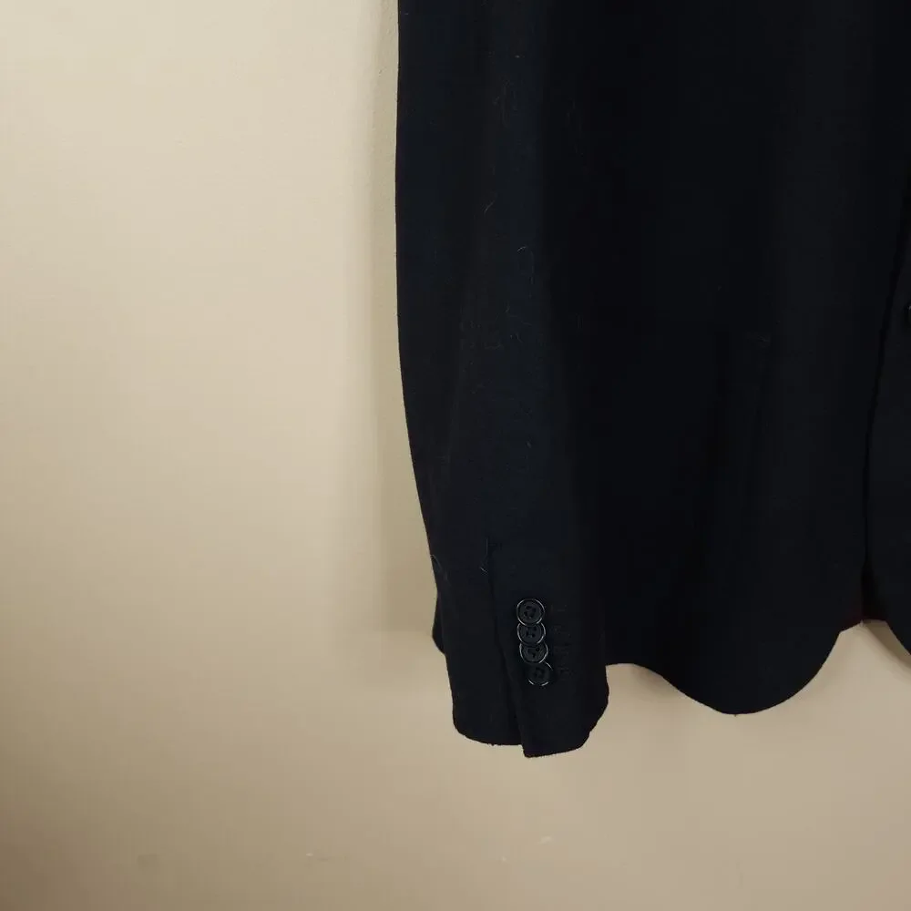 Banana Republic Wool Blend Slim Fit Sweater Blazer in Black Size 44L